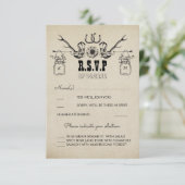 Cowboy laat land Rustic Wedding RSVP zien (Staand voorkant)