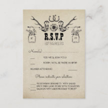 Cowboy laat land Rustic Wedding RSVP zien