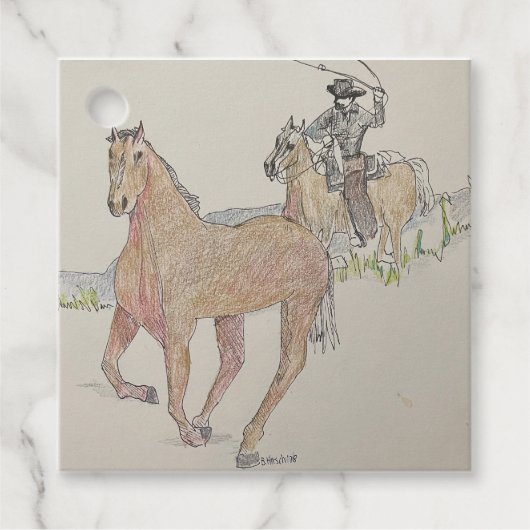 Cowboy-Label Bedankjes Labels (Voorkant)