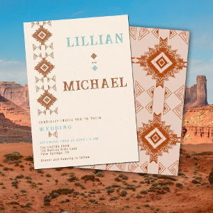 Cowboy land Western Aztec woestijn bruiloft Kaart