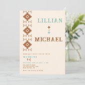 Cowboy land Western Aztec woestijn bruiloft Kaart (Staand voorkant)