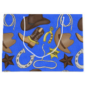Cowboy Land Western patroon grote cadeazak Large Cadeautasje (Voorkant)