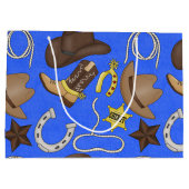 Cowboy Land Western patroon grote cadeazak Large Cadeautasje (Achterkant)