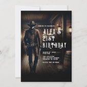 Cowboy Land Western Saloon Verjaardagsfeest Kaart (Voorkant)