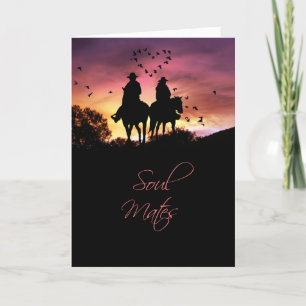 Cowboy Land Western Solid Mate Ik hou van je Kaart