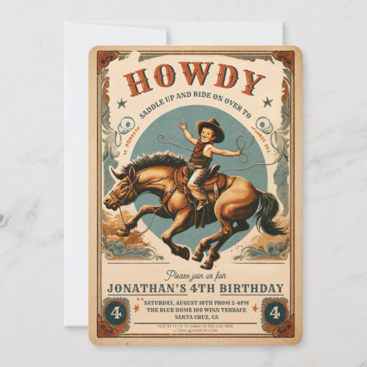  Cowboy Land Western Verjaardag Kaart (Voorkant)