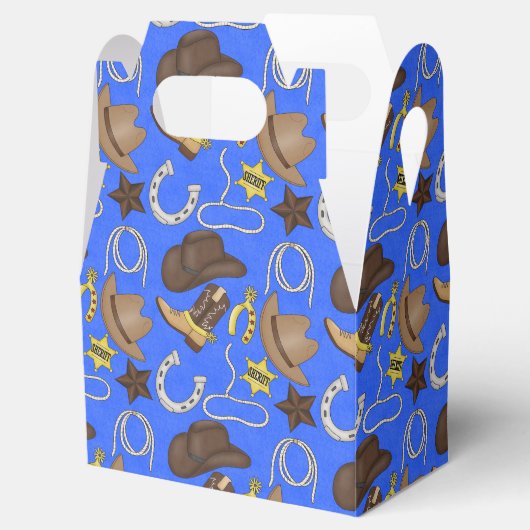 Cowboy Land Westerne Gable-draagtas Bedankdoosjes (Geopend)