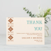 Cowboy Land Westerne Woestijn Terracotta Bruiloft Bedankkaart (Staand voorkant)