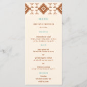 Cowboy Land Westerne Woestijn Terracotta Bruiloft Menu (Voorkant)