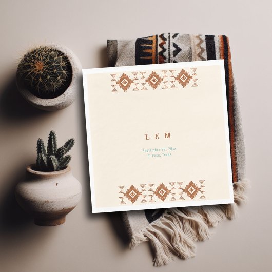 Cowboy Land Westerne Woestijn Terracotta Bruiloft Servet