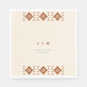 Cowboy Land Westerne Woestijn Terracotta Bruiloft Servet (Voorkant)