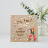 Cowboy Lasso Western kerstfeest Kaart (Staand voorkant)