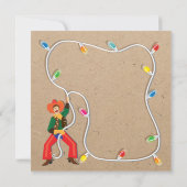 Cowboy Lasso Western kerstfeest Kaart (Achterkant)