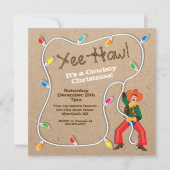 Cowboy Lasso Western kerstfeest Kaart (Voorkant)