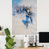 Cowboy lassoing a paard, 1904 poster (Thuiskantoor)