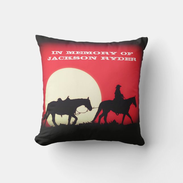 Cowboy Leading a Riderless Horse Memorial Buitenkussen (Voorkant)