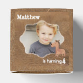 Cowboy leer met paard Foto Bedankdoosjes (Bovenkant)