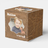 Cowboy leer met paard Foto Bedankdoosjes (Achterkant)