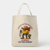 Cowboy Lemon met lasso en cactus Tote Bag (Achterkant)
