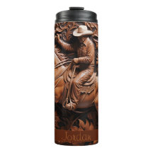 Cowboy leren look bruin paard