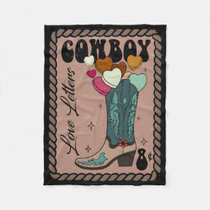 Cowboy-liefdesbrief, Retro Valentijn, Howdy Wester Fleece Deken