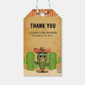 Cowboy Little Cactie Cactus Baby shower Cadeaulabel (Voorkant)