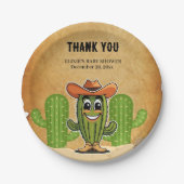 Cowboy Little Cactie Cactus Baby shower Papieren Bordje (Voorkant)