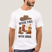 Cowboy LOPEN GROOT MET JEZUS Christelijk T-shirt (Voorkant)