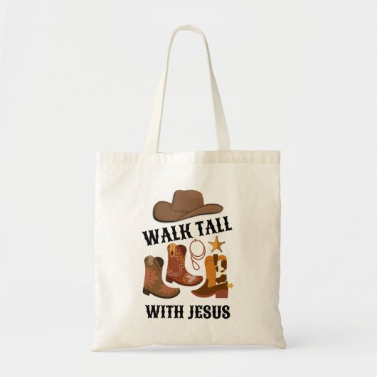 Cowboy LOPEN GROOT MET JEZUS Christelijk Tote Bag (Voorkant)