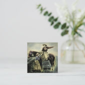 Cowboy Love  Magic Lantern Slide Vierkante Visitekaartje (Staand voorkant)