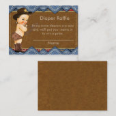 Cowboy Luier Raffle Insert Informatiekaartje (Voorkant / Achterkant)