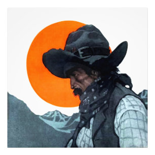 Cowboy Magazine-illustratie door NC Wyeth Foto Afdruk