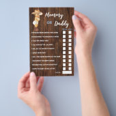 Cowboy Mam of pap Said Baby shower Game Card Flyer (Hand)