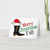 Cowboy Merry kerst Yall Feestdagen Kaart (Voorkant)