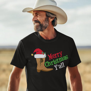 Cowboy Merry kerst Yall T-shirt