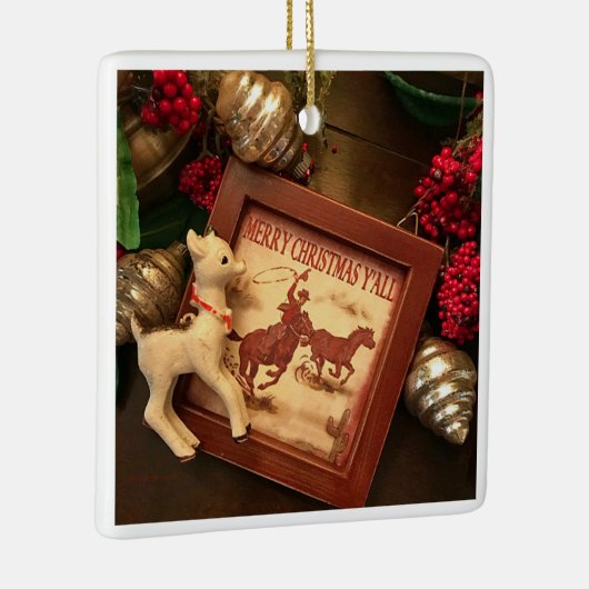  Cowboy Merry Kerstmis Y'all Ornament (Rechts)