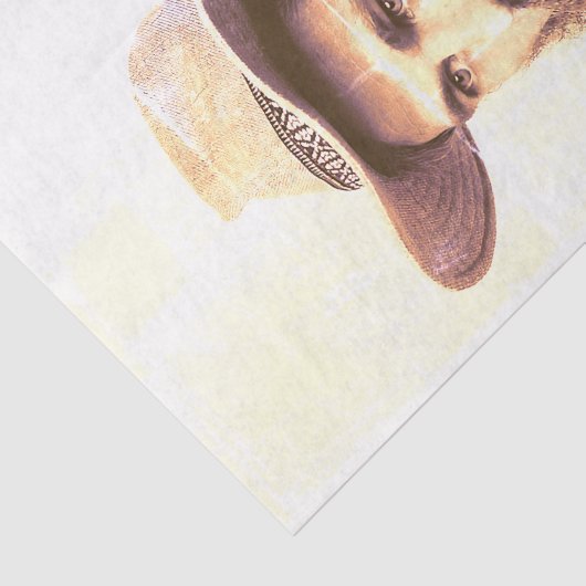 cowboy met beard Sepia verhit Tissuepapier (Detail)