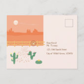 Cowboy met een lasso en cactussen kinderen Verjaar Uitnodiging Briefkaart (Achterkant)