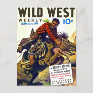 Cowboy met een wild sluitpaard briefkaart