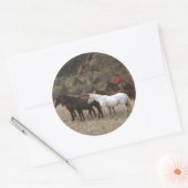 Cowboy met Herd Ronde Sticker (Envelop)