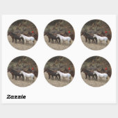 Cowboy met Herd Ronde Sticker (Vel)