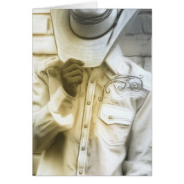 Cowboy met hoed en westers shirt Westelijke kaart