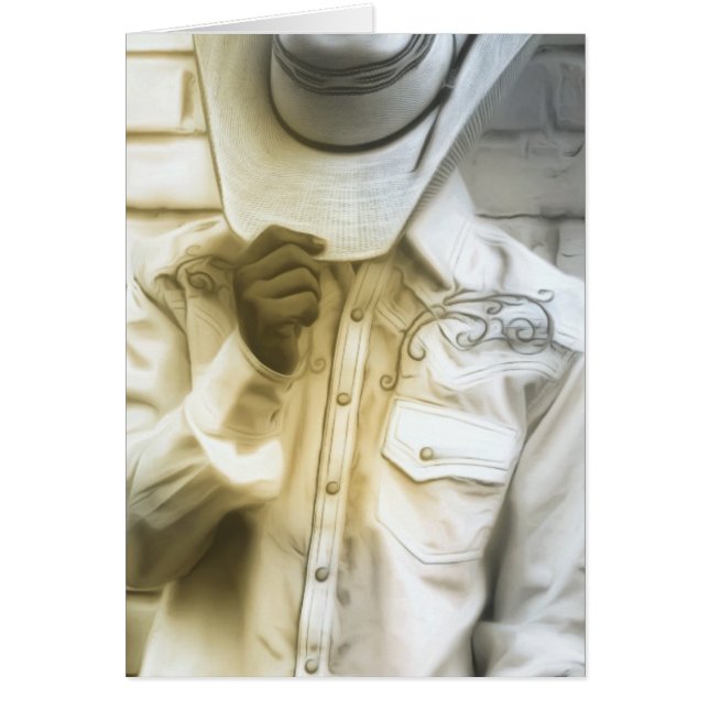 Cowboy met hoed en westers shirt Westelijke kaart (Voorkant)