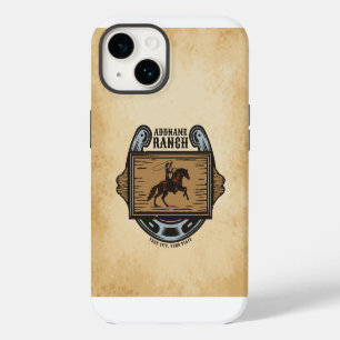 Cowboy met Lasso ADD NAAM Western Familie Paardenr iPhone 14 Hoesje