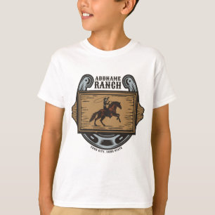 Cowboy met Lasso ADD NAAM Western Familie Paardenr T-shirt