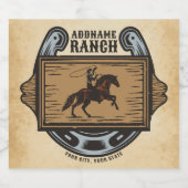 Cowboy met Lasso ADD NAAM Western Family Paardenra Bier Etiket (Enkel label)