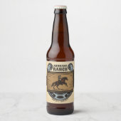 Cowboy met Lasso ADD NAAM Western Family Paardenra Bier Etiket (Voorkant)