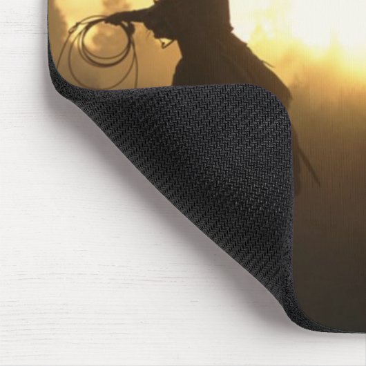 Cowboy met Lasso in Sunset Muismat (Hoek)