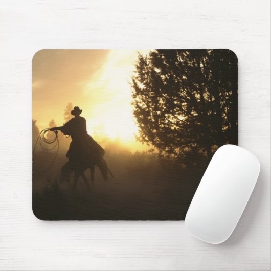 Cowboy met Lasso in Sunset Muismat (Met muis)