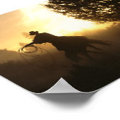 Cowboy met Lasso in Sunset Poster (Hoek)